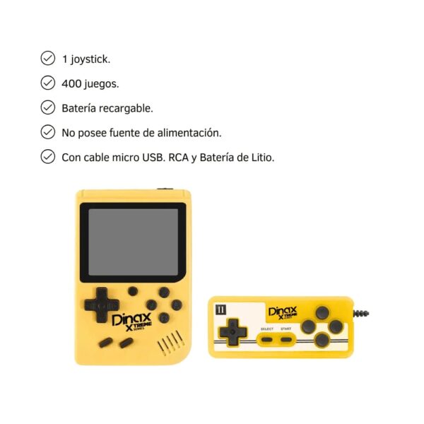 CONSOLA DE JUEGOS POCKET AMARILLA: DIVIÉRTETE EN CUALQUIER LUGAR - Imagen 2