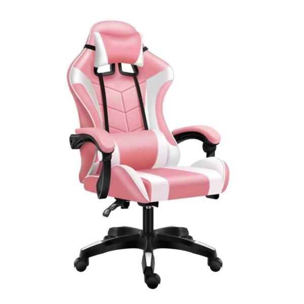 SILLA GAMER ZENEI KAISEN ROSA Y BLANCA ALT REG GIRO 360° RECLINABLE ALMOHAD