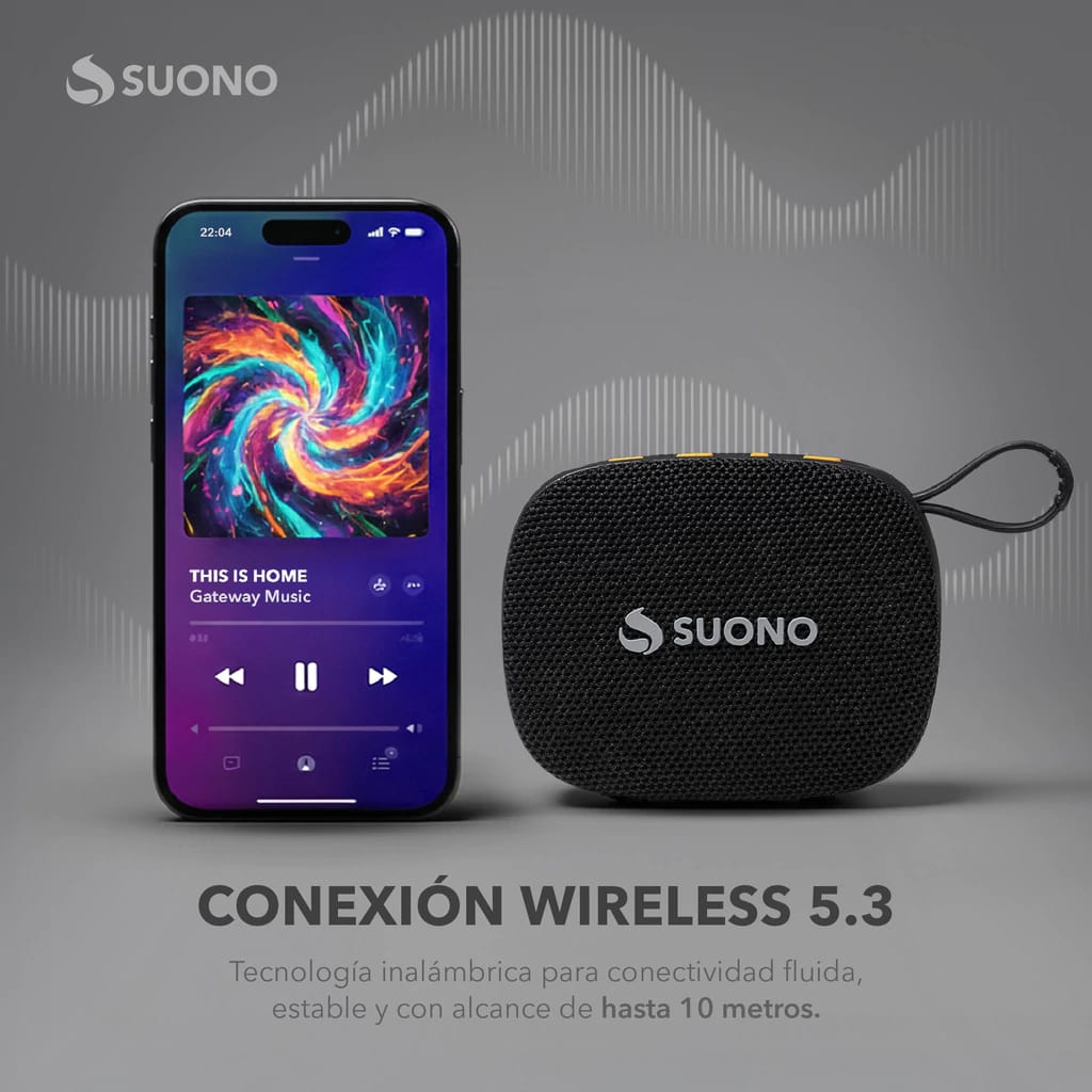 Parlante Bluetooth Suono 5.3 Waterproof IPX4 | Sonido Portátil y Potente 🔊✨ - Imagen 2