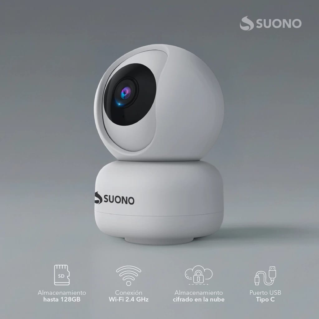 🏠👁️ ¡CUIDÁ LO QUE MÁS QUERÉS! Cámara de Seguridad Suono Smart WiFi 360° ✨ - Imagen 2
