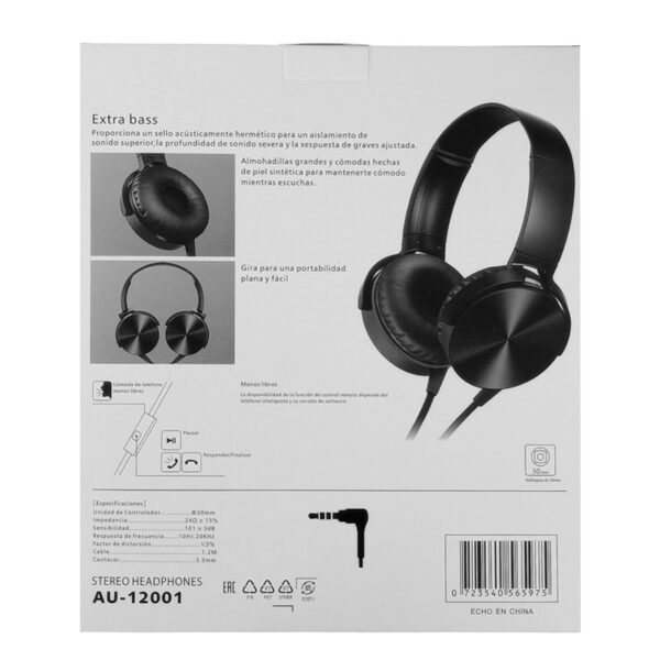 AURICULAR VINCHA EXTRA BASS NEGRO en Light Technology Innovación Tecnología