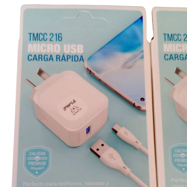 Cargador 220 Micro USB 2.1 TIME carga rápida en Light Technology. Innovación y Tecnología.